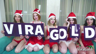 Русская новогодняя оргия — горячий секс с развратными красотками