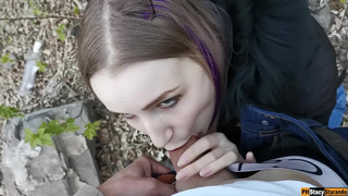 Random Blowjob To My StepBrother Dick In Real Public Area.mp4