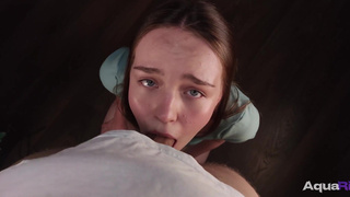 Slobbery blowjob from a cute girl in a short dress.mp4