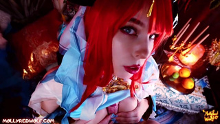 Горячий кремпай в малышку из Геншина – страстный аниме-секс с сочными анимациями