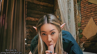 Анальные страсти на Хэллоуин: эльфийка работает магической жопой