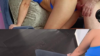 VR-секс в маске: страстный трах с кончом в презервативе