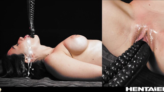 Сочная Eve Sweet в горячем щупальцевом экшене с мощным финалом