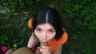 Горячая лесная страсть: дикий минёт в чаще