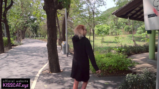 4k Public Agent - Russian Teen Flashing & Blowjob with Cum Mouth with Play ? Kiss Cat