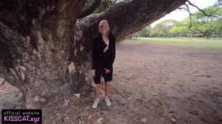 4k Public Agent - Russian Teen Flashing & Blowjob with Cum Mouth with Play ? Kiss Cat