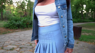 Great quick blowjob in the park with cum in mouth